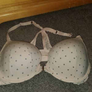 Lane Bryant pink polka dot push up bra
